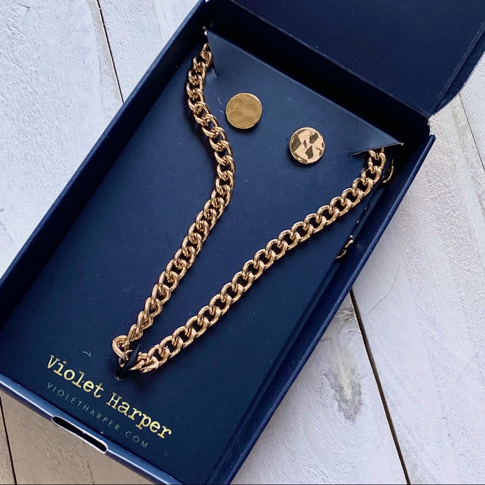 NIB Violet Harper Elana Link Necklace + Earring